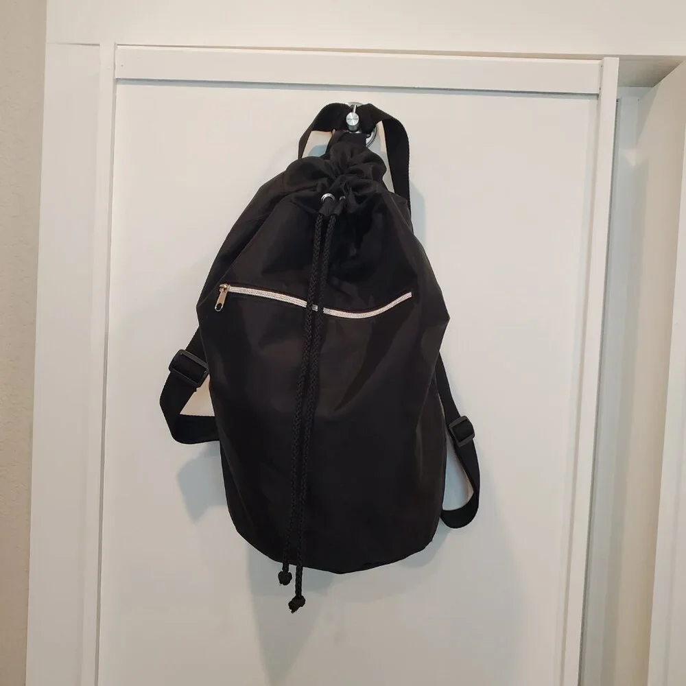 Collapsible Black Travel Bag Luggage Tag Backpack